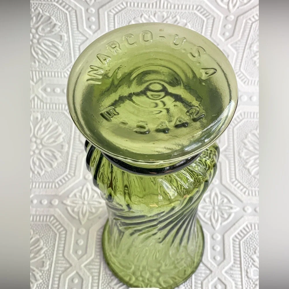 Inarco Avocado Green Ribbed Vase